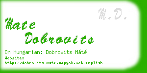mate dobrovits business card
